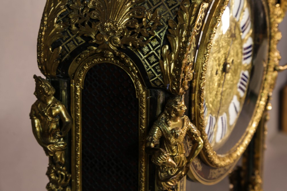 Massive Boulle Mantle Clock Double Fusee View IX