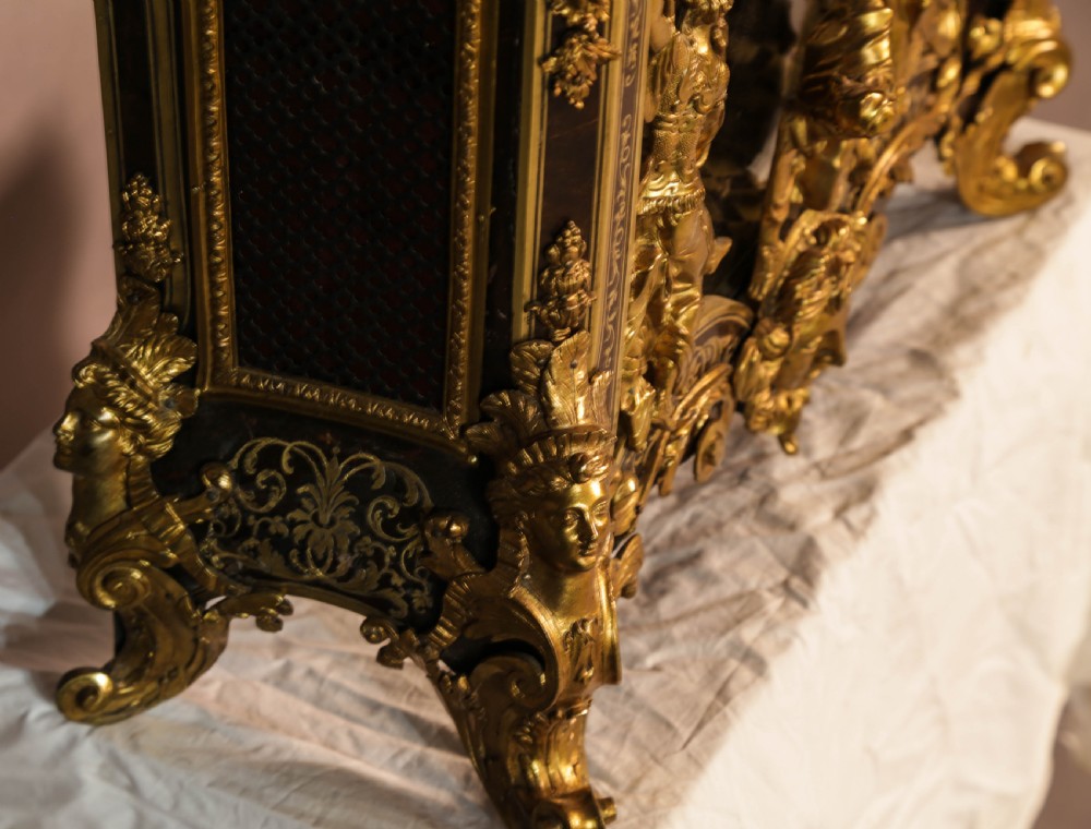 Massive Boulle Mantle Clock Double Fusee View X