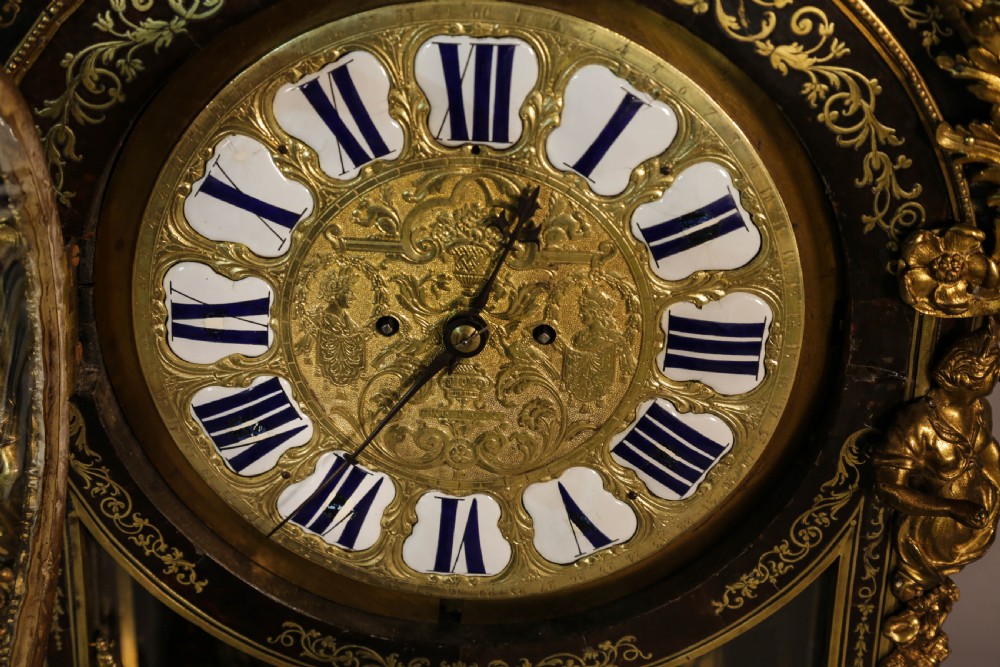 Massive Boulle Mantle Clock Double Fusee View XI