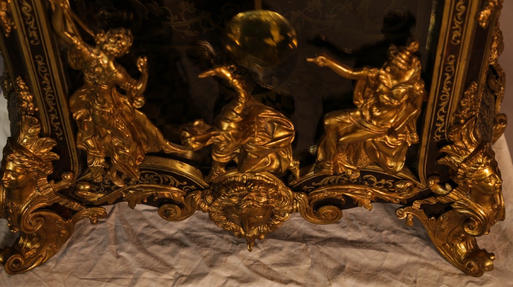 Massive Boulle Mantle Clock Double Fusee View XII