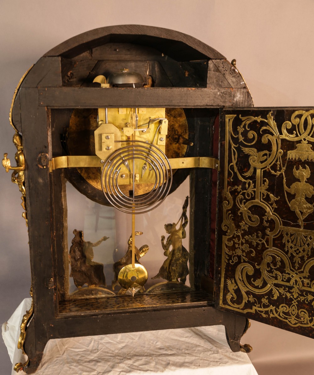Massive Boulle Mantle Clock Double Fusee View XV