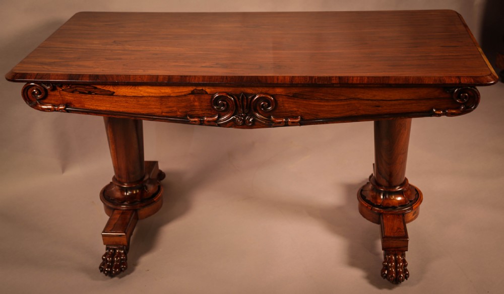 A Fine William IV Library Table in Rosewood View IV