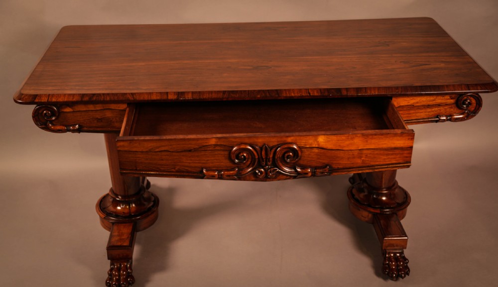 A Fine William IV Library Table in Rosewood View V