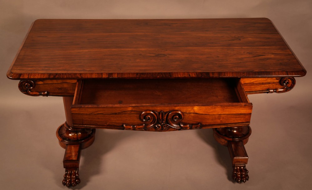 A Fine William IV Library Table in Rosewood View VI