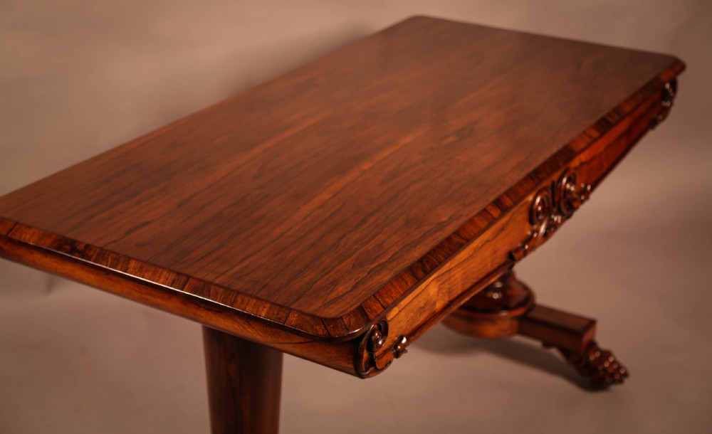 A Fine William IV Library Table in Rosewood View X