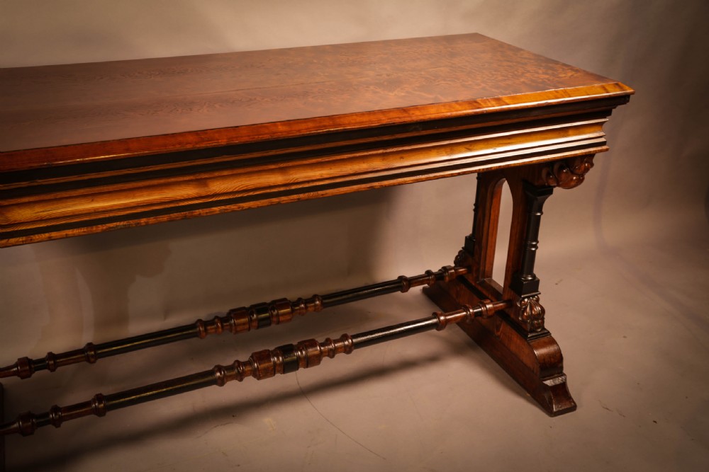 Very Impressive Victorian Gothic Serving Table Pitch Pine View VI