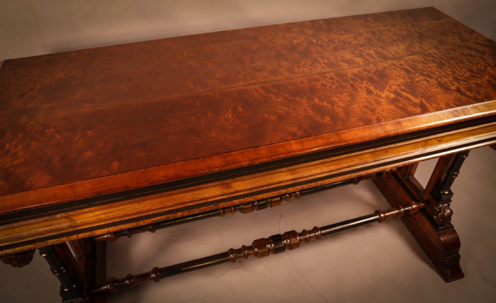 Very Impressive Victorian Gothic Serving Table Pitch Pine View X