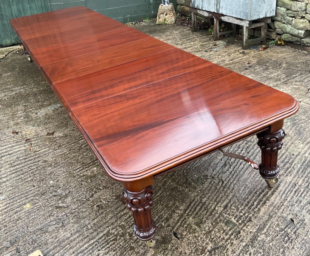 Very large Victorian extending dining table mahogany seats 20 View IV