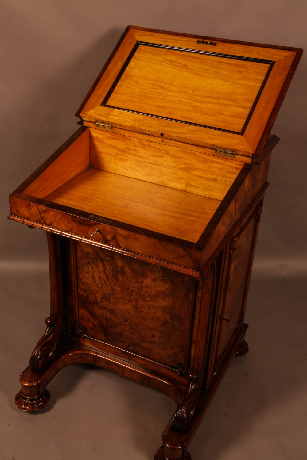 Superb Victorian Burr Walnut Davenport Desk View III
