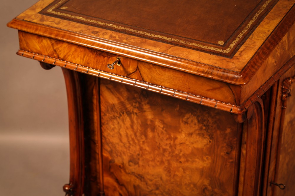 Superb Victorian Burr Walnut Davenport Desk View VIII