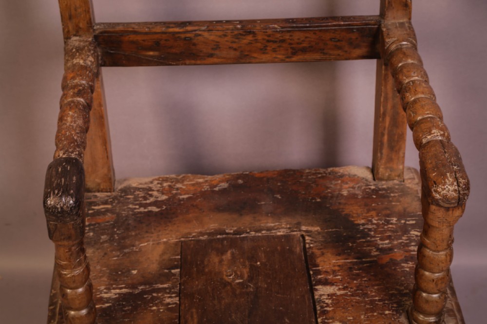 Early Oak Bench with cupboard View IX
