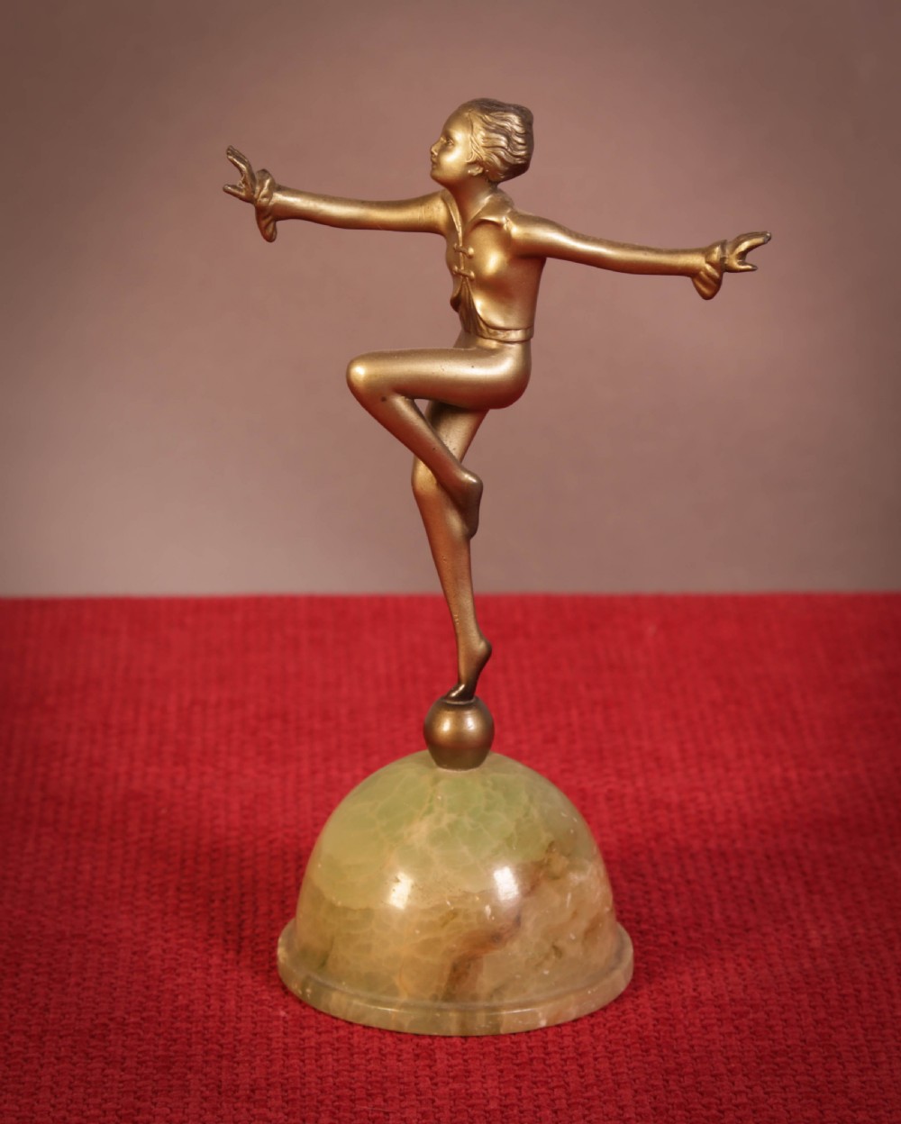 Art Deco Dancer Cold Painted Spelter