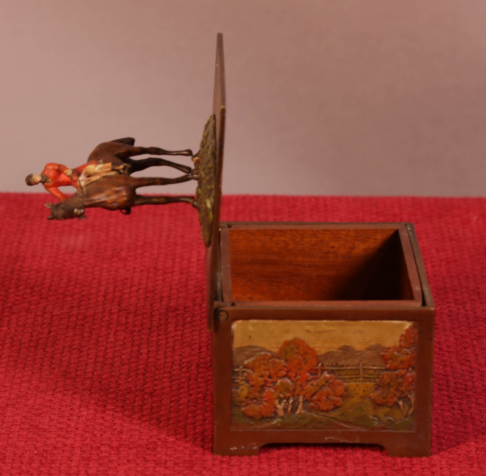 Arts and Crafts Lidded Box with Huntsman and Horse View V
