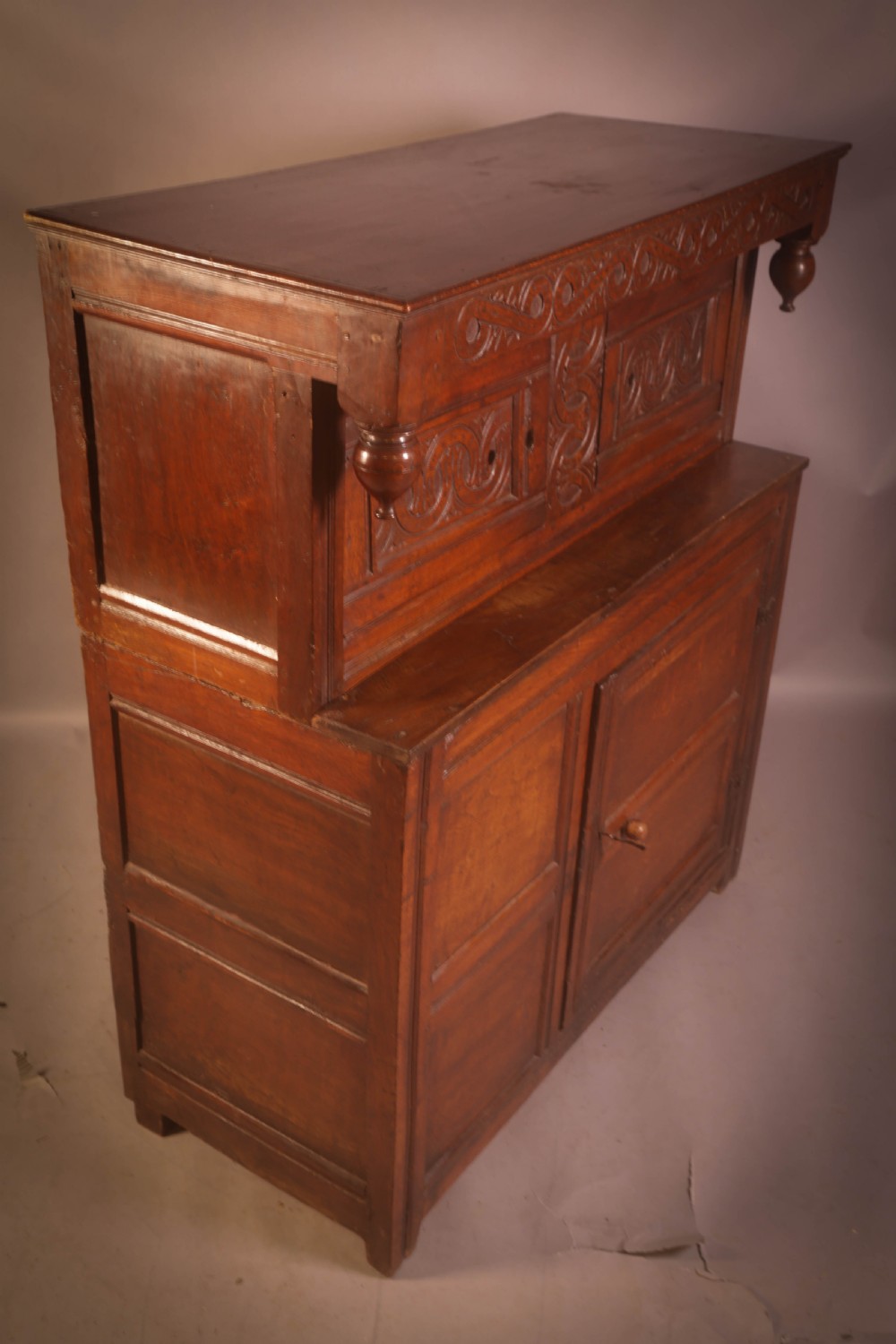 A Small 17th century Cupboard in Oak original carving View VII
