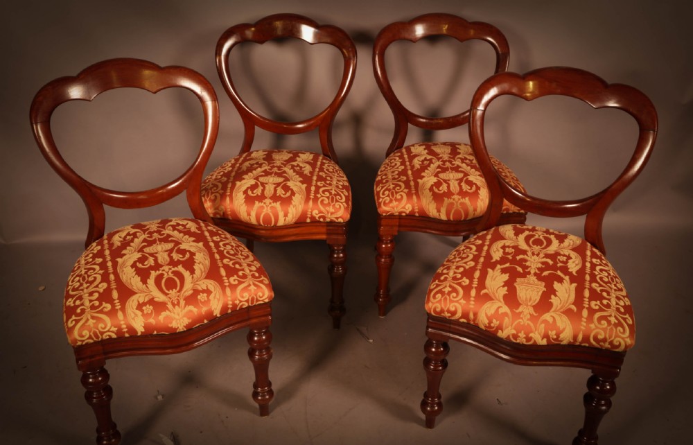 A Rare set of 16 Victorian Mahogany Balloon Back Dining Chairs View IV