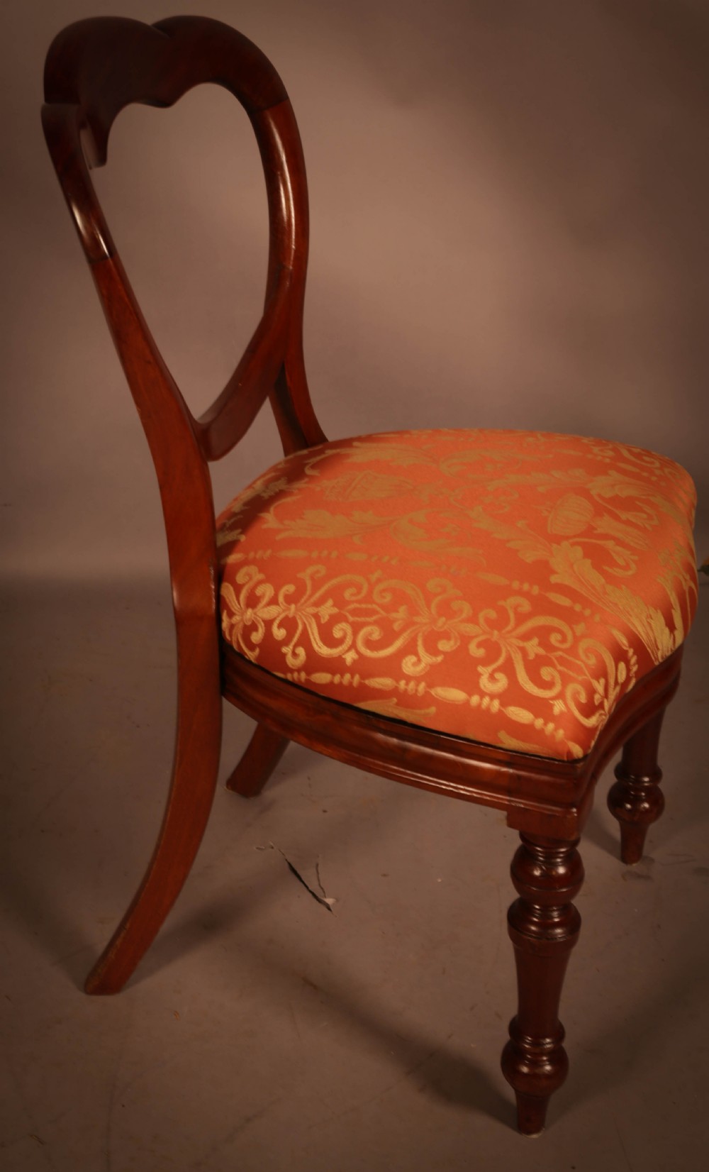 A Rare set of 16 Victorian Mahogany Balloon Back Dining Chairs View VII