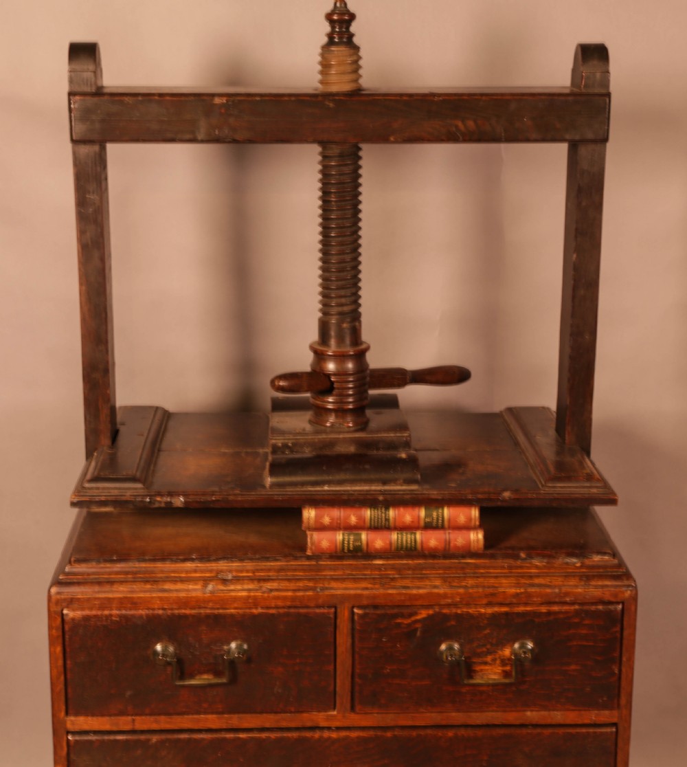 An Unusual Georgian Oak Book Press Chest of Drawers View V