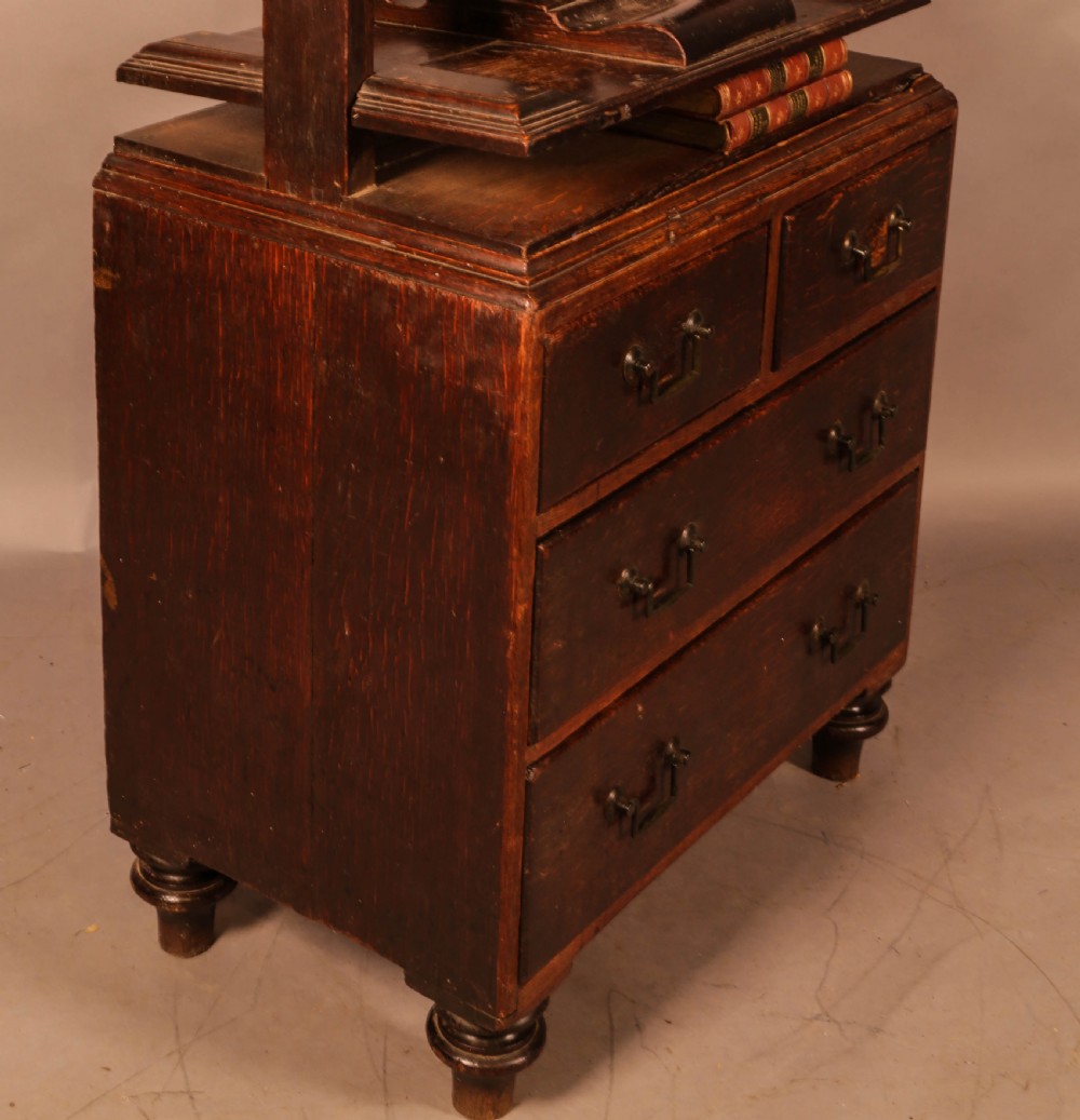 An Unusual Georgian Oak Book Press Chest of Drawers View VI