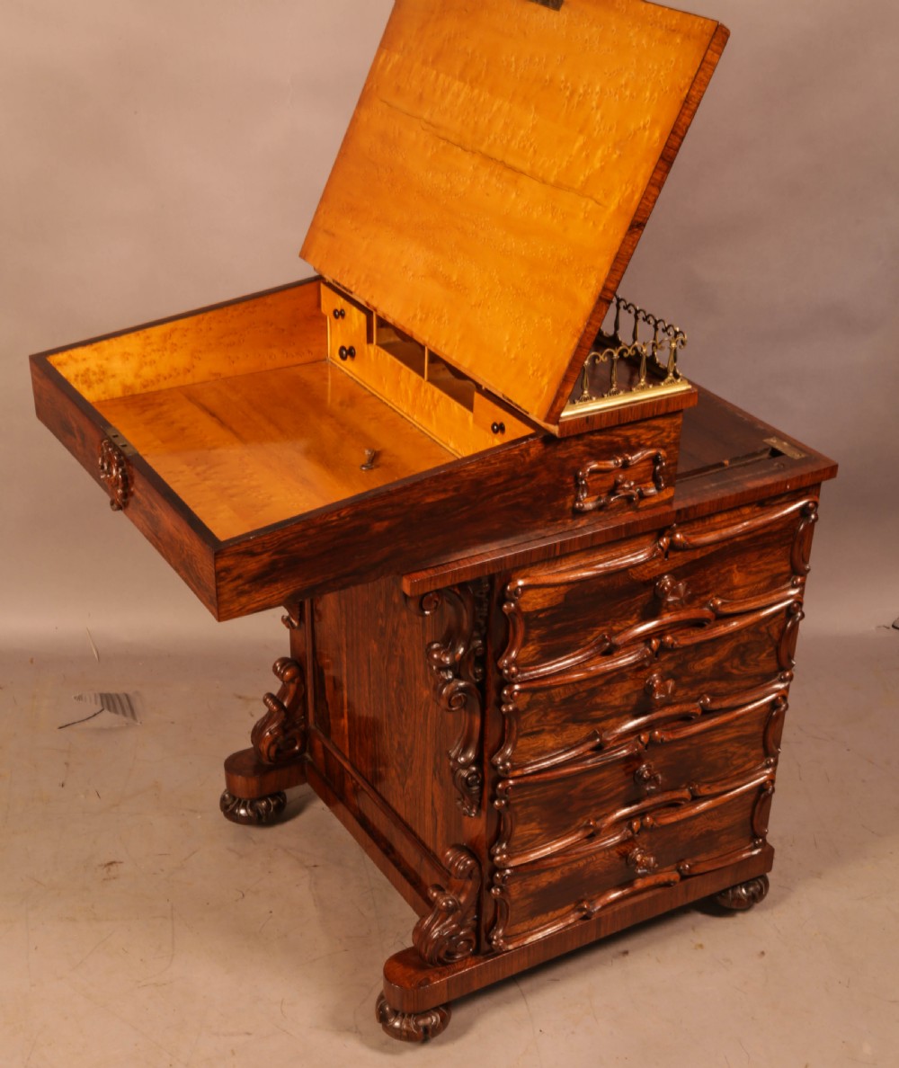 A Superb Victorian Davenport Desk in Rosewood View IX