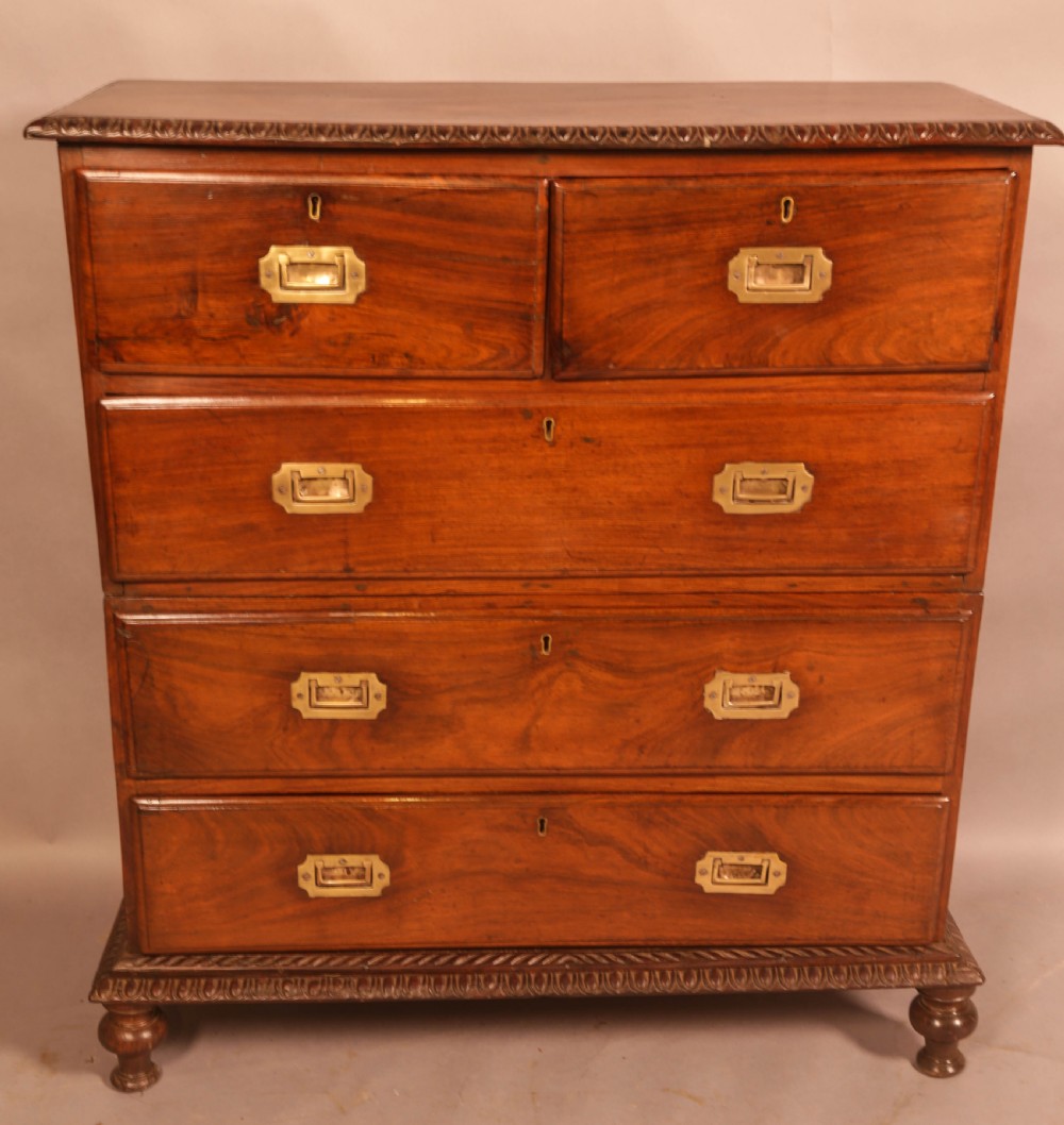 A Rare Anglo Indian Campaign Chest Padouk