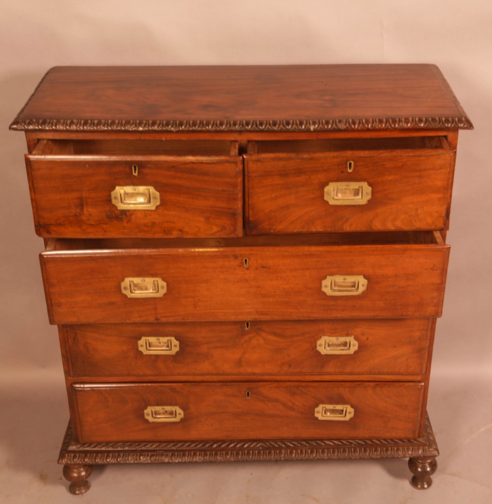 A Rare Anglo Indian Campaign Chest Padouk View V