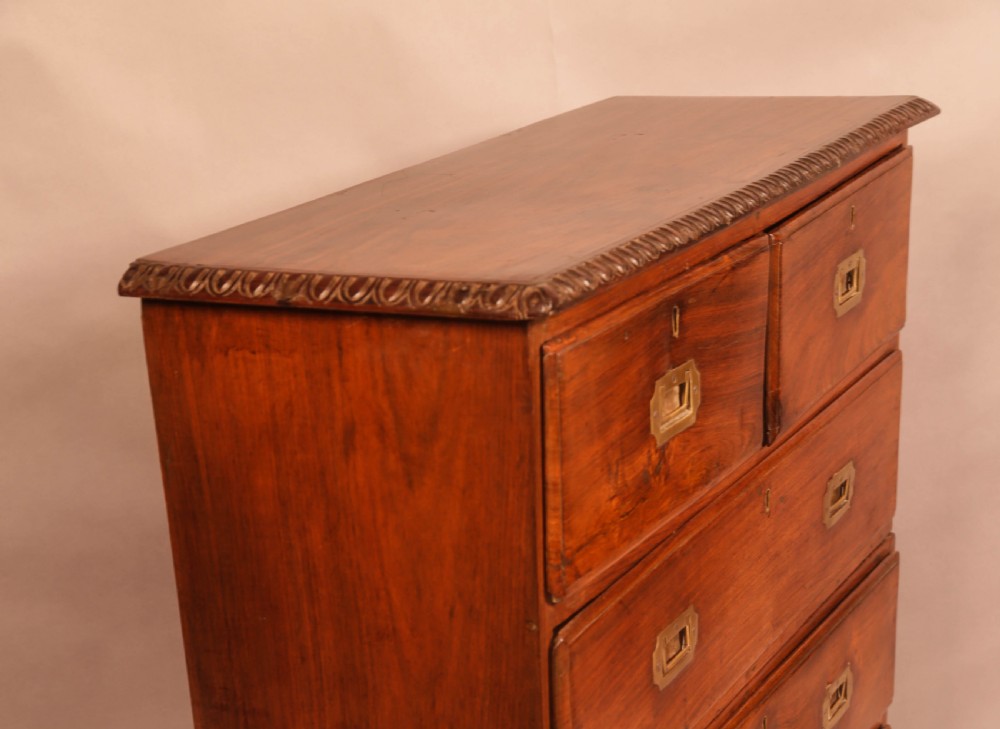 A Rare Anglo Indian Campaign Chest Padouk View IX
