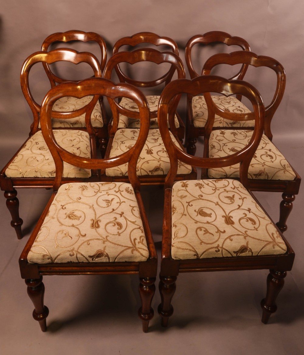 A Set of 8 Victorian Balloon Back Dining Chairs View II