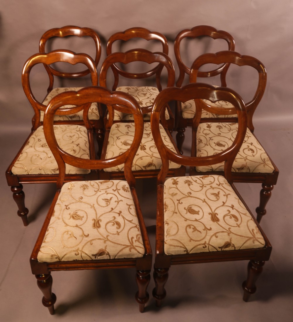 A Set of 8 Victorian Balloon Back Dining Chairs View III