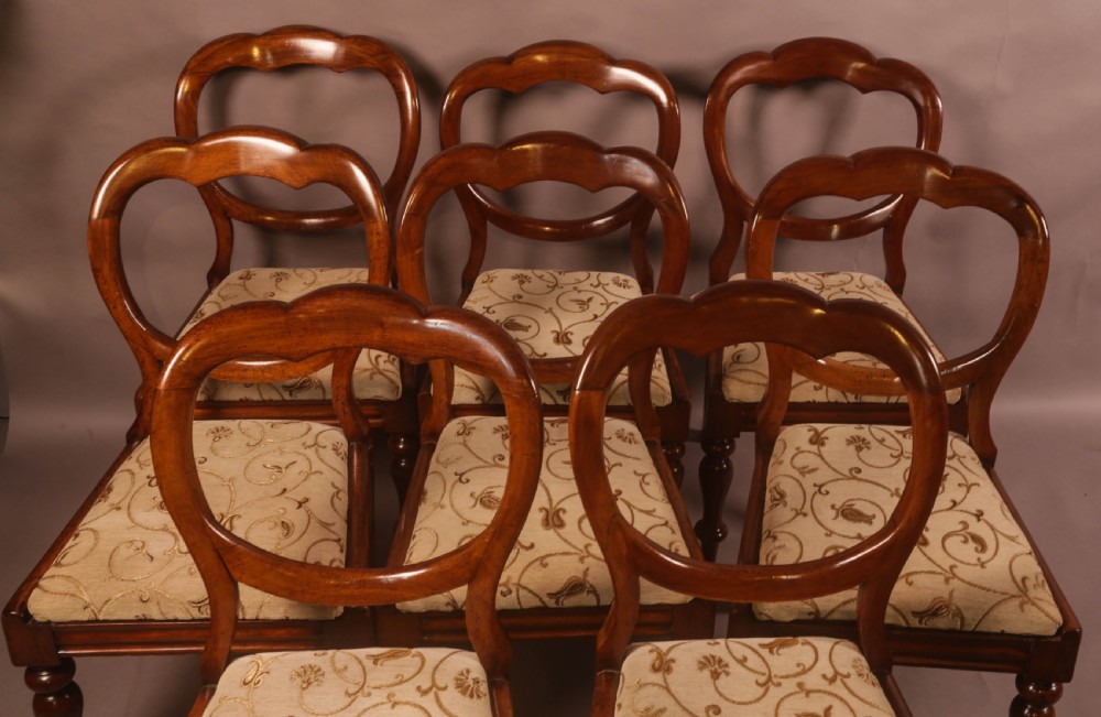 A Set of 8 Victorian Balloon Back Dining Chairs View IV