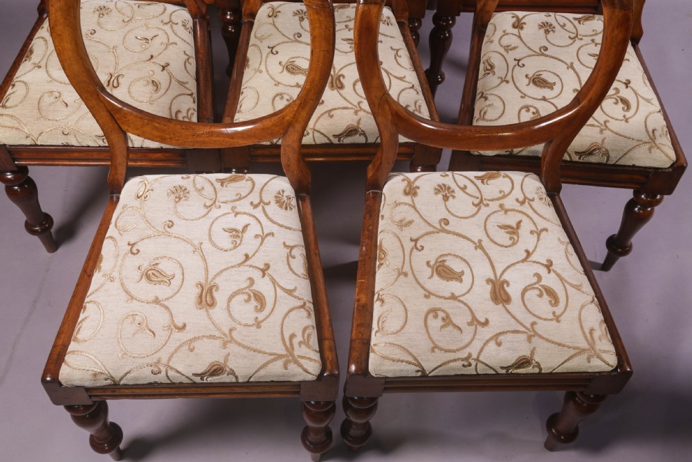 A Set of 8 Victorian Balloon Back Dining Chairs View V