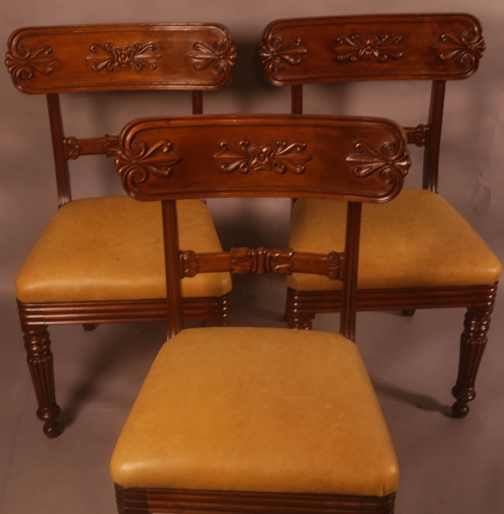 A Super set of 3 William IV period dining chairs. Gillows View II