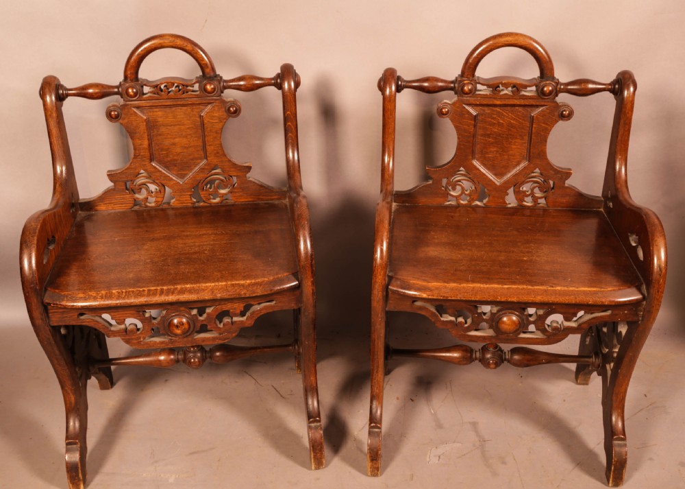 A Rare Pair of Gothic Window Seats