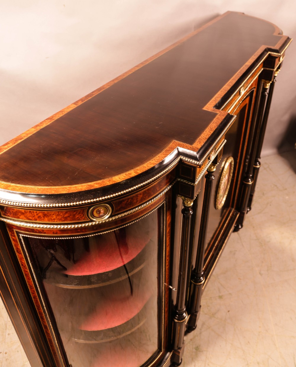 A Stunning Ebonized and Amboyner wood Credenza  View IV