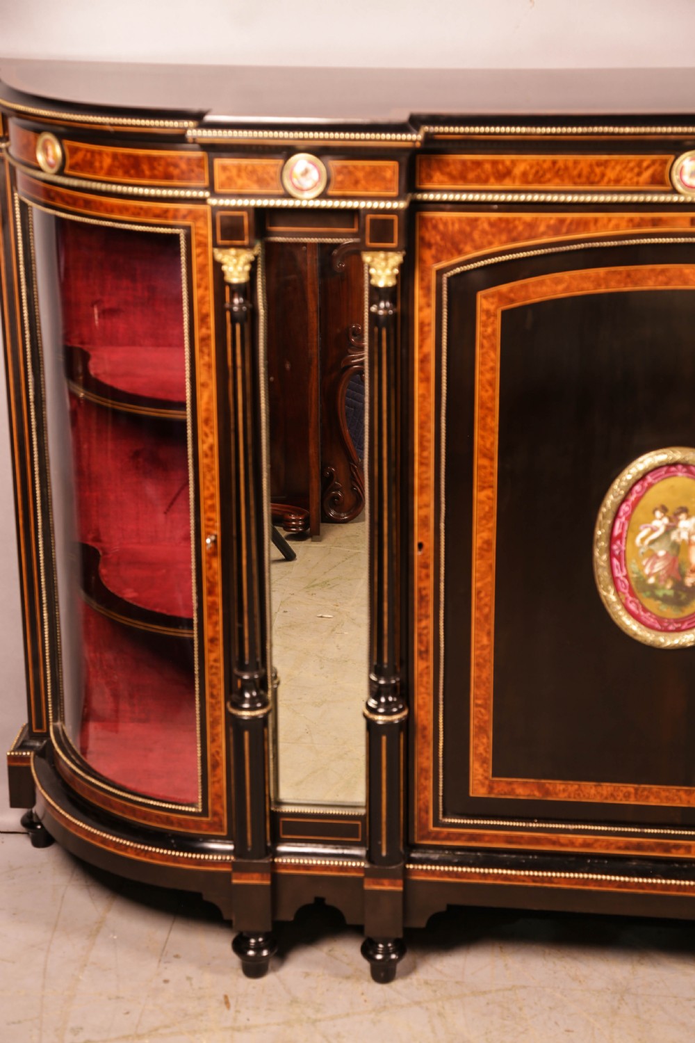 A Stunning Ebonized and Amboyner wood Credenza  View VI