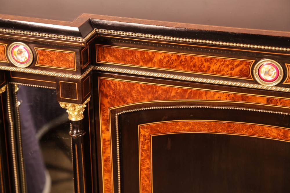 A Stunning Ebonized and Amboyner wood Credenza  View XI