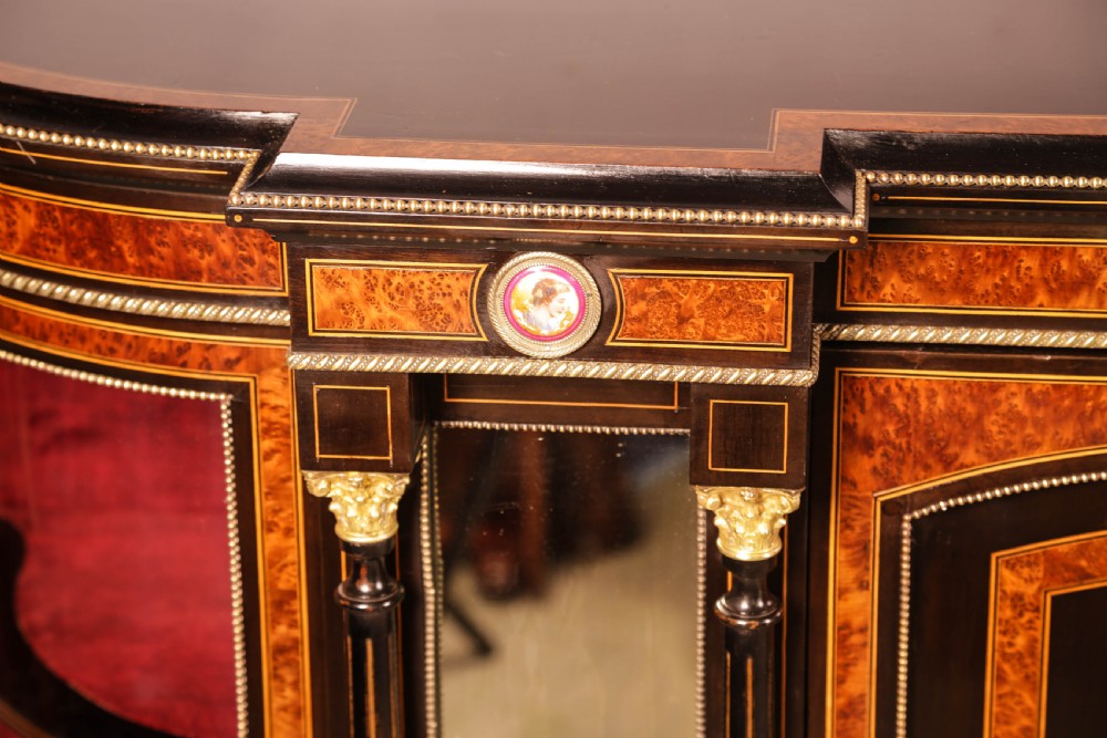 A Stunning Ebonized and Amboyner wood Credenza  View XII