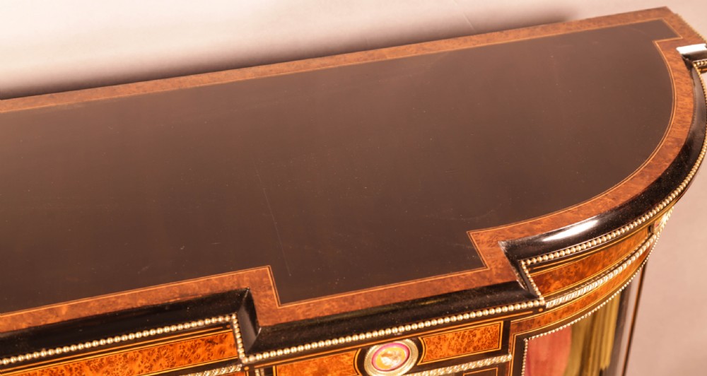 A Stunning Ebonized and Amboyner wood Credenza  View XIII