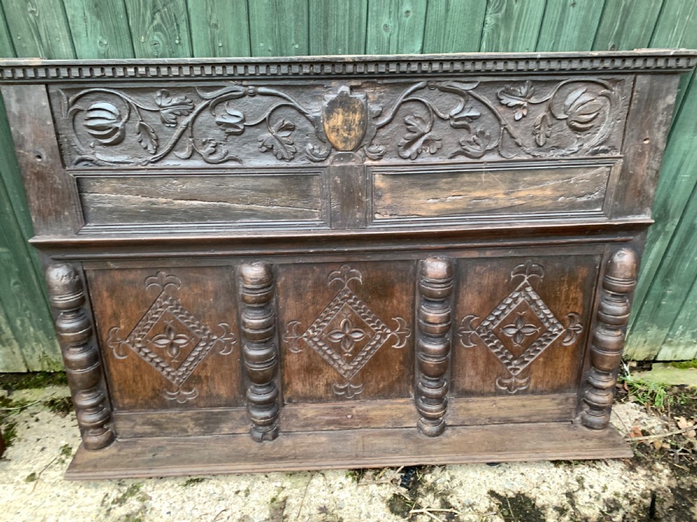 A 17th century overmantle in oak