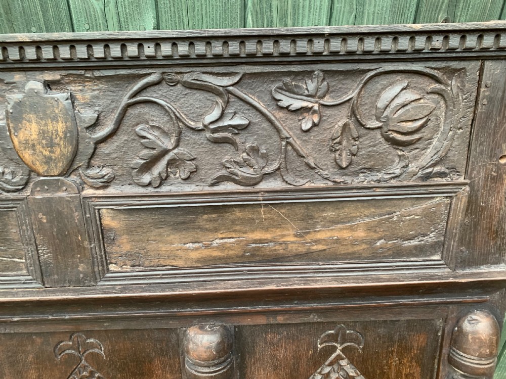 A 17th century overmantle in oak View III