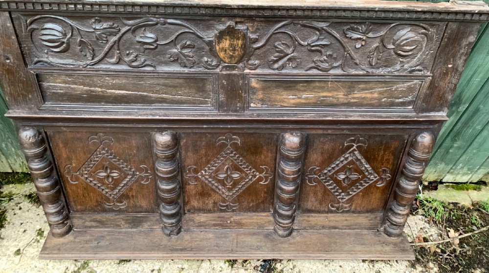 A 17th century overmantle in oak View V