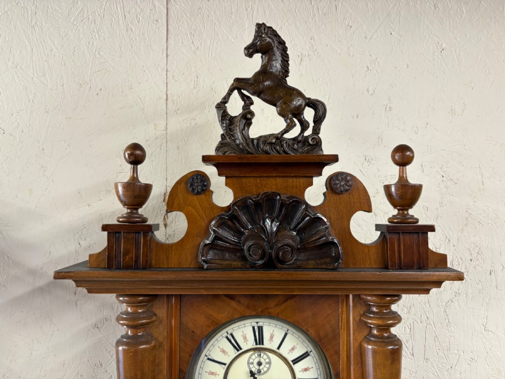 A Gustaf Becker Vienna wall clock weight driven 8 day View III