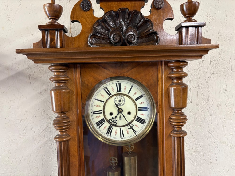 A Gustaf Becker Vienna wall clock weight driven 8 day View IV