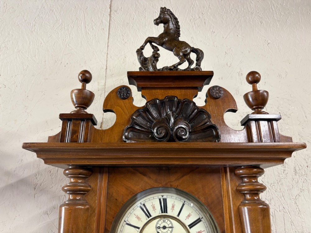 A Gustaf Becker Vienna wall clock weight driven 8 day View V