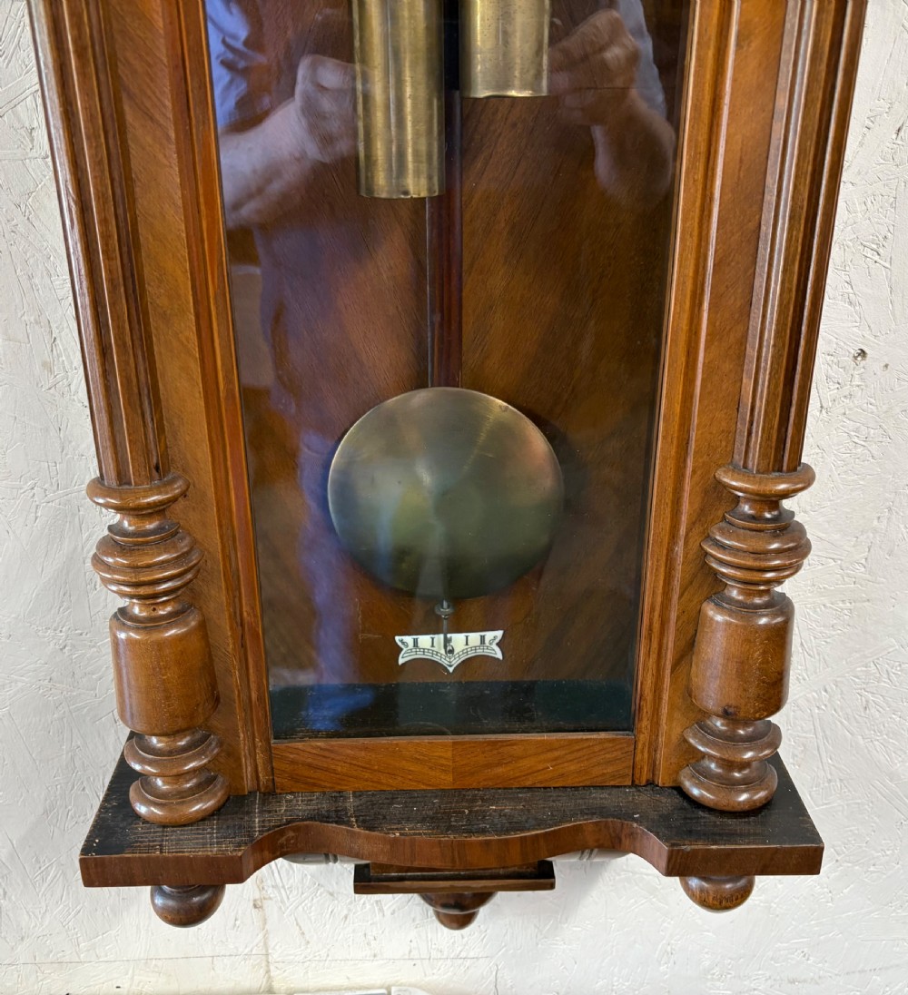 A Gustaf Becker Vienna wall clock weight driven 8 day View VI