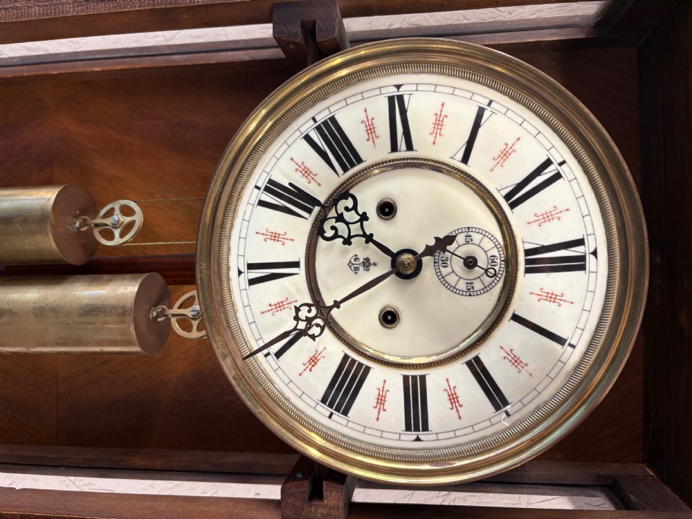 A Gustaf Becker Vienna wall clock weight driven 8 day View VIII