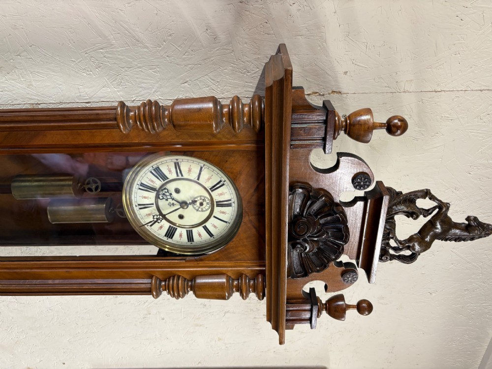 A Gustaf Becker Vienna wall clock weight driven 8 day View X