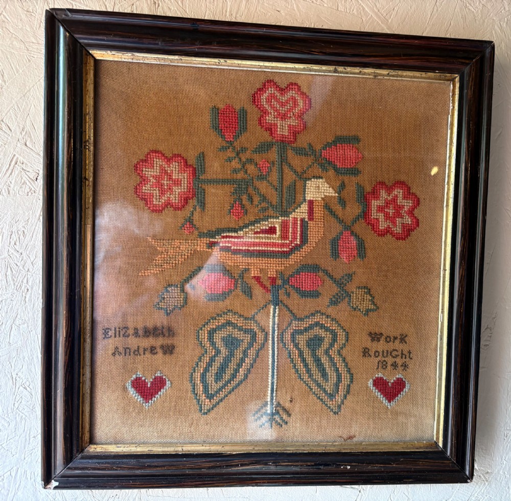 Needlework sampler Elizabeth Andrew 1844