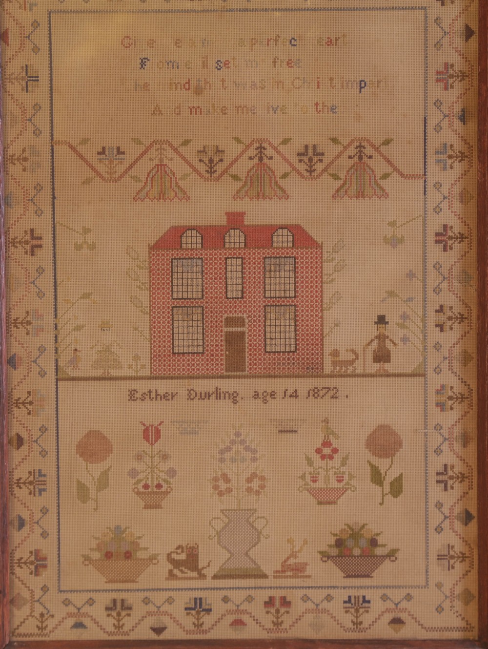 A Needlework Sampler Esther Durling Aged 14 1872 View IV