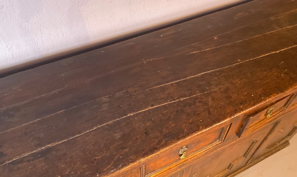 Early 18th century oak dresser geometric front panels View XIV