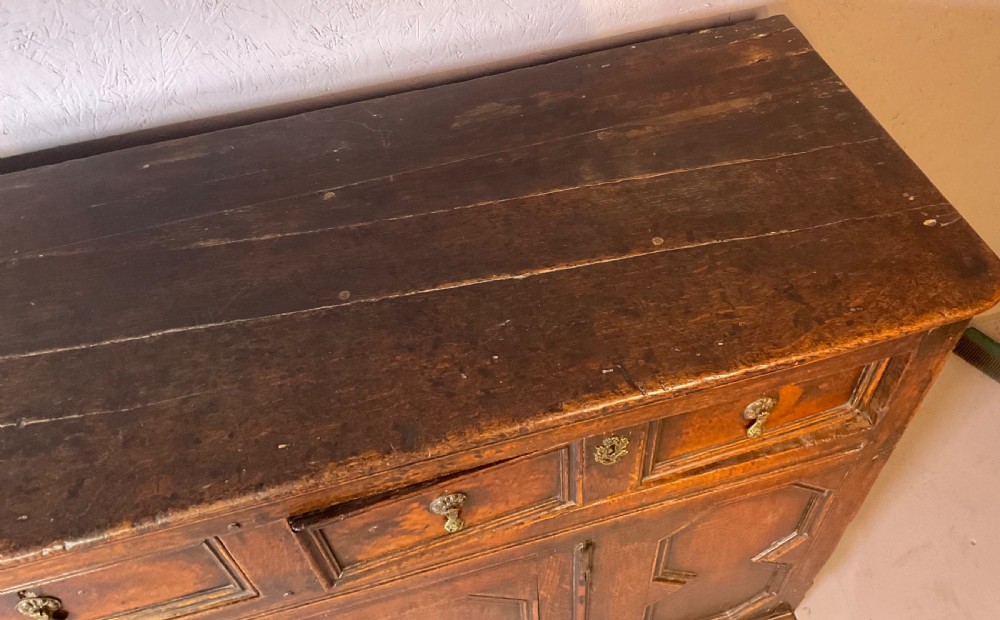 Early 18th century oak dresser geometric front panels View XV